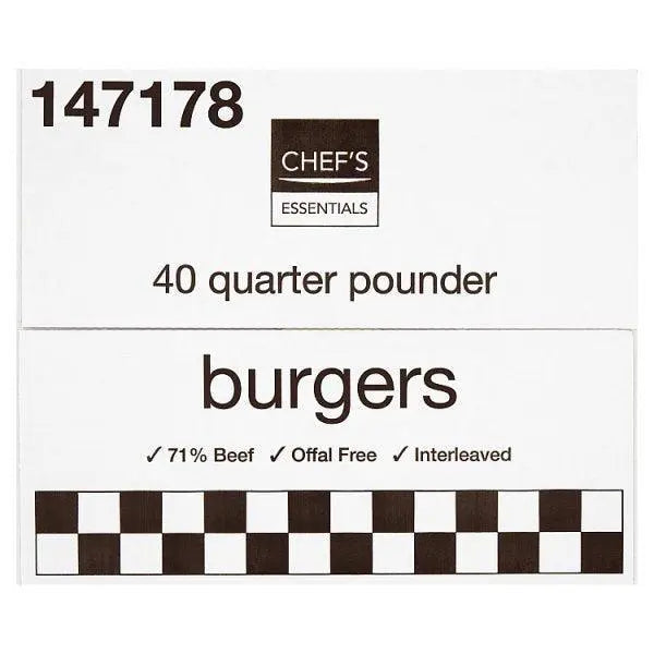 Chefs Essentials Quarter Pounder Burgers 4.52kg
