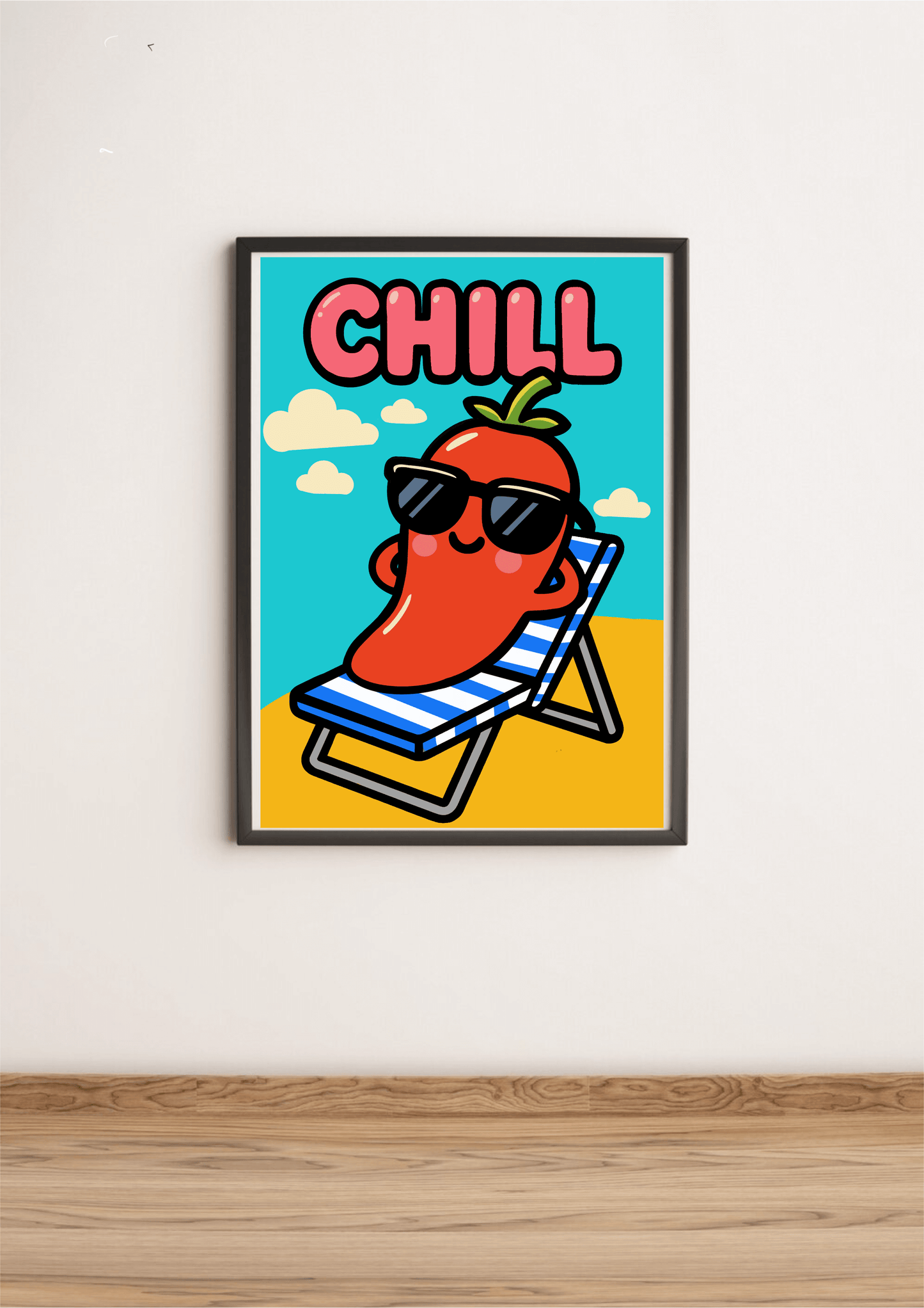 CHILL Cartoon Pepper Print