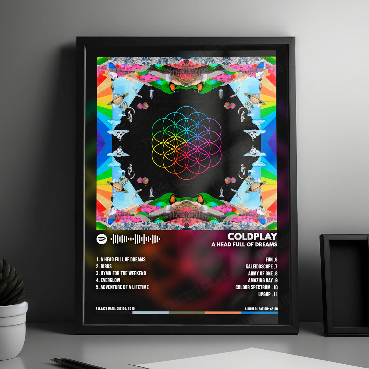 Coldplay "A Head Full Of Dreams" Album Cover Poster - with Complete Tracklist