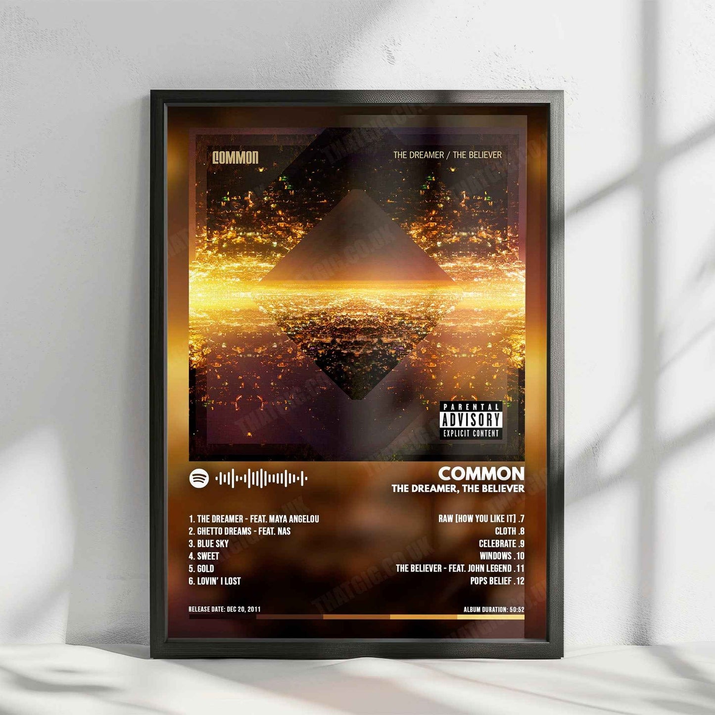Common "The Dreamer / The Believer " Album Cover Poster - with Complete Tracklist