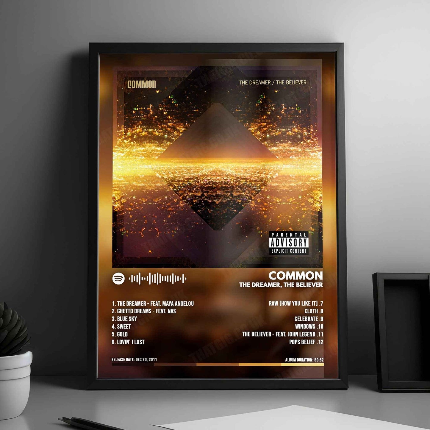 Common "The Dreamer / The Believer " Album Cover Poster - with Complete Tracklist