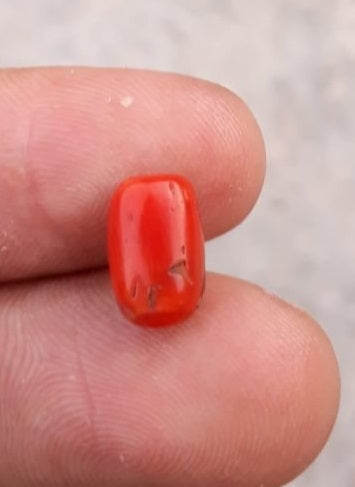 2.3ct Coral Stone - Moonga Stone - Marjan Stone - Pagadam Stone - 10x7mm