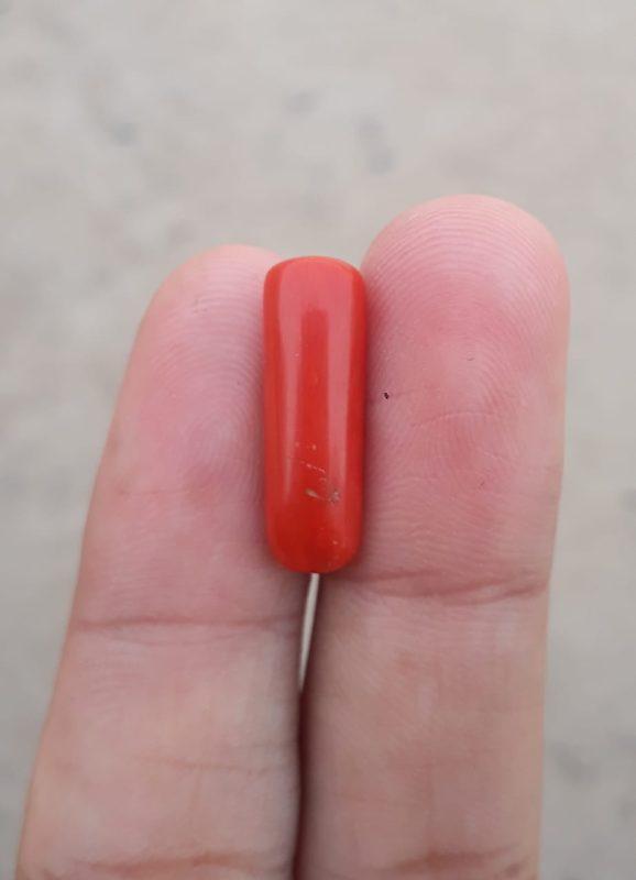 7.55ct Coral Stone - Moonga Stone - Marjan Stone - Pagadam Stone - 20x15mm