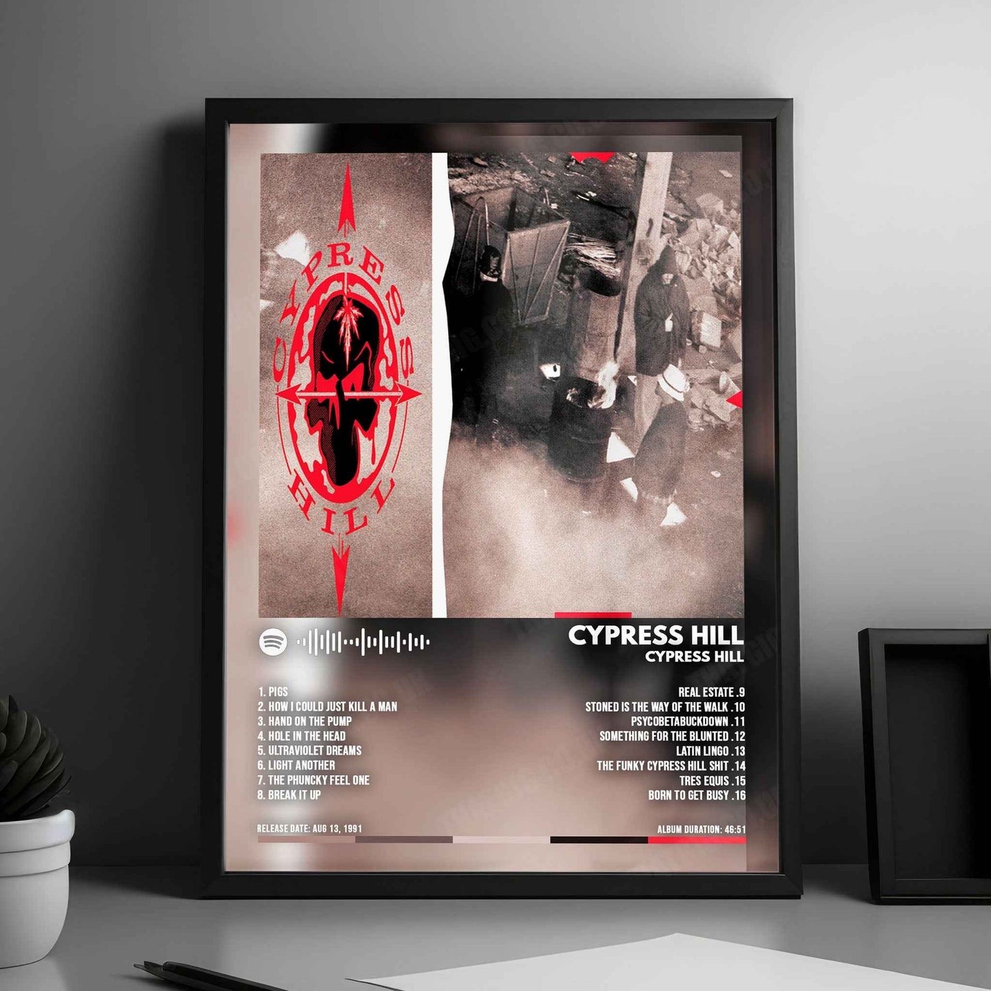 Cypress Hill "Cypress Hill" Album Cover Poster - with Complete Tracklist