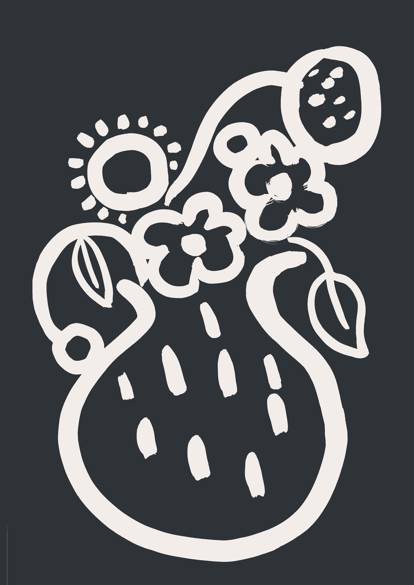 Vase print - Black + White