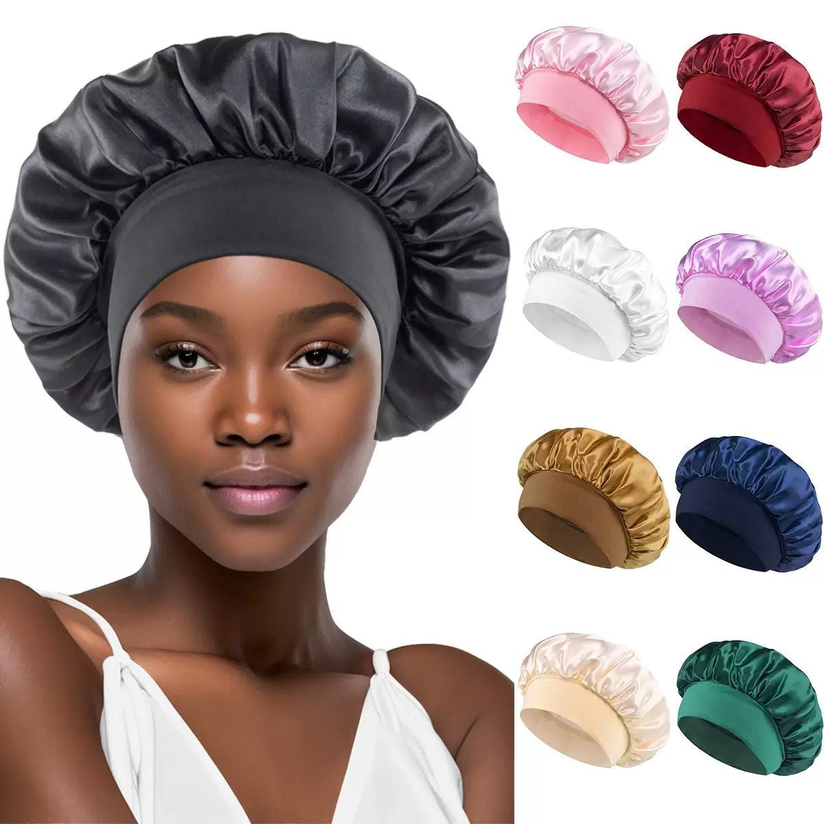 Satin hair bonnet