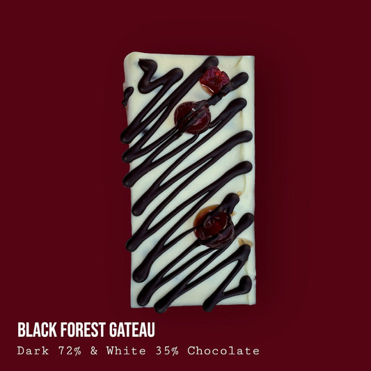 Black Forest Gateau Inspired Dark & White Chocolate Dessert Bar 250g