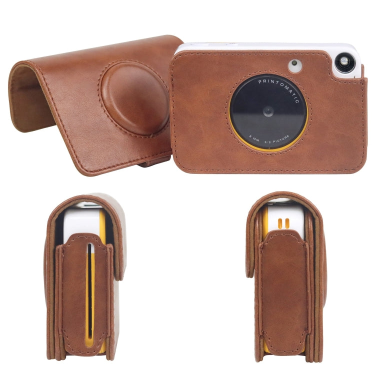 For Kodak PRINTOMATIC Full Body Camera PU Leather Case Bag with Strap, For Kodak PRINTOMATIC