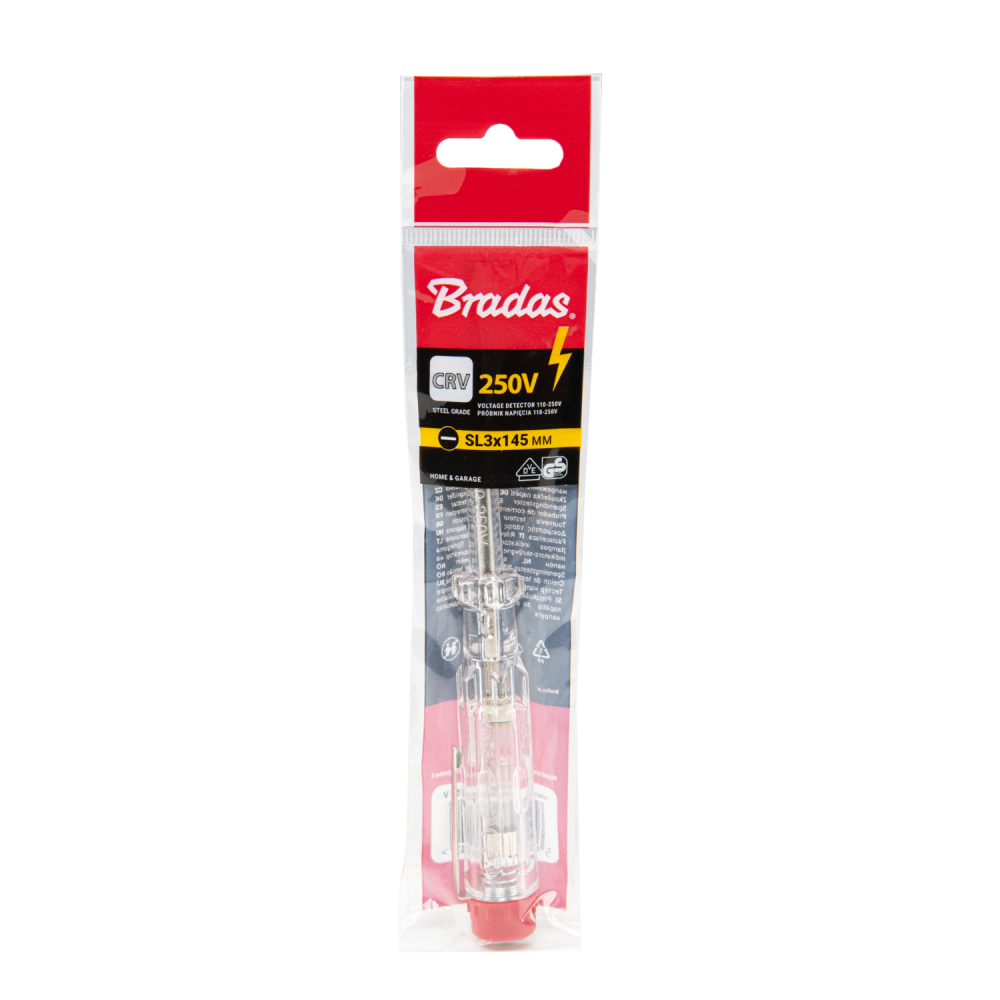 Screwdriver Current Tester Flat SL3/145mm 250V for DIY Workshop Accessory