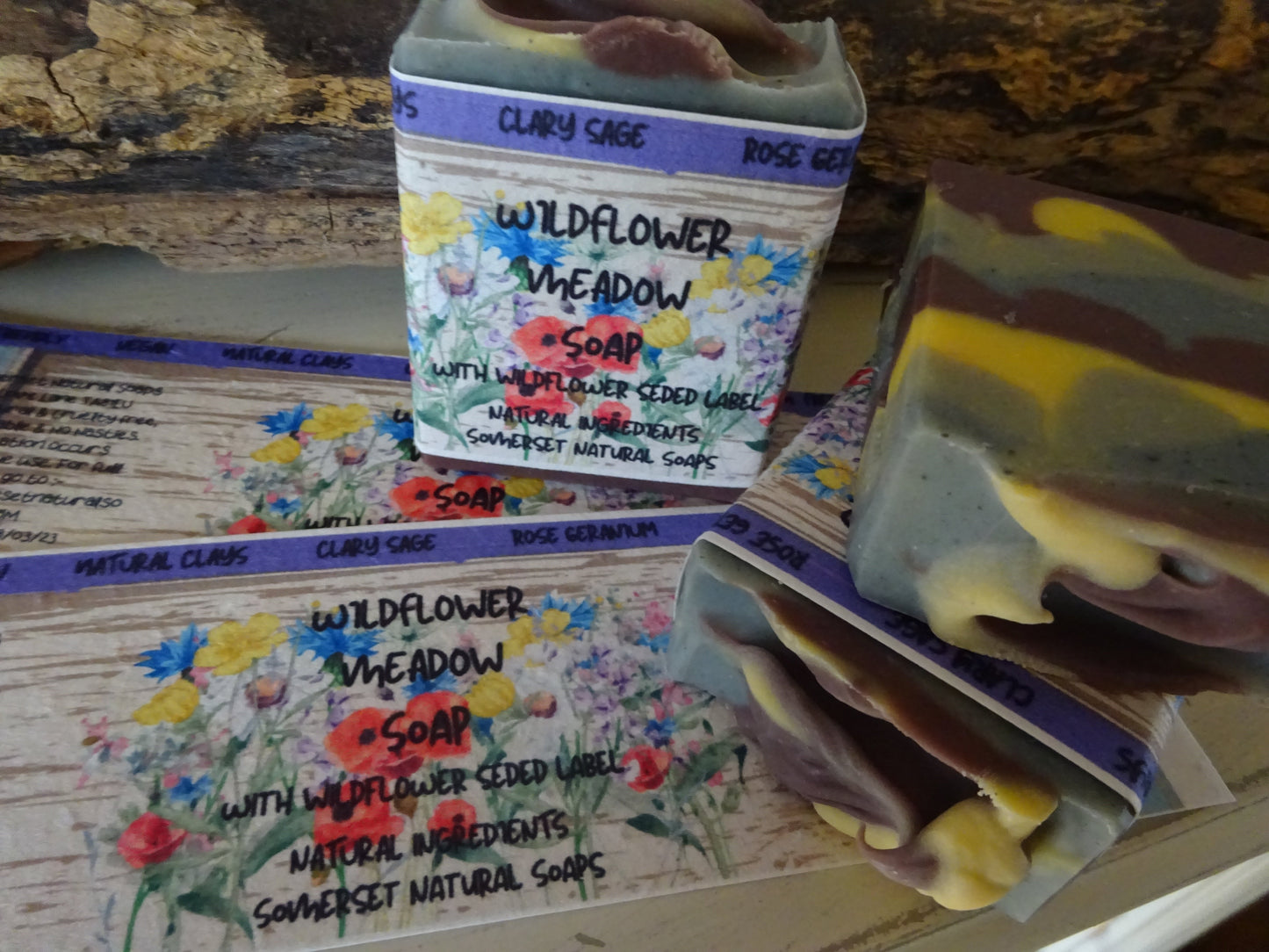Wildflower Meadow Vegan Soap with Wildflower plantable seeded label
