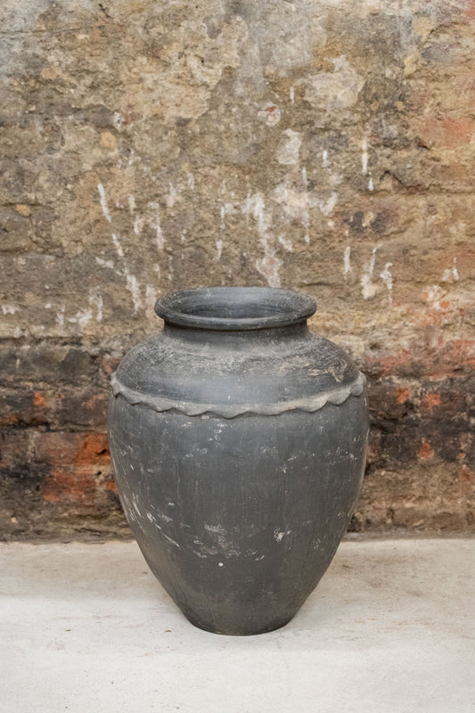 Vintage Black Water Storage  Pot