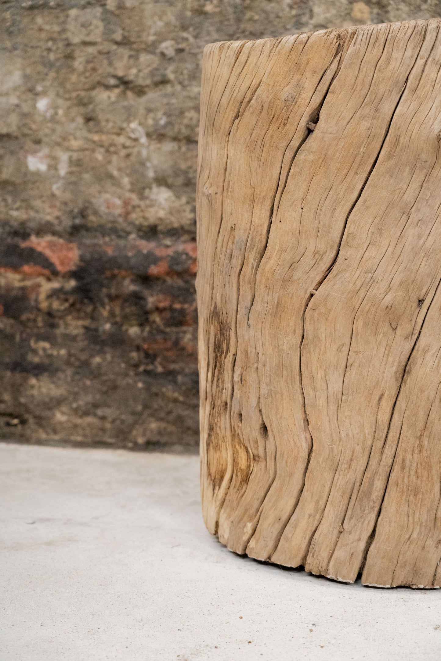 Vintage Elm Asian Wooden Mortar XL