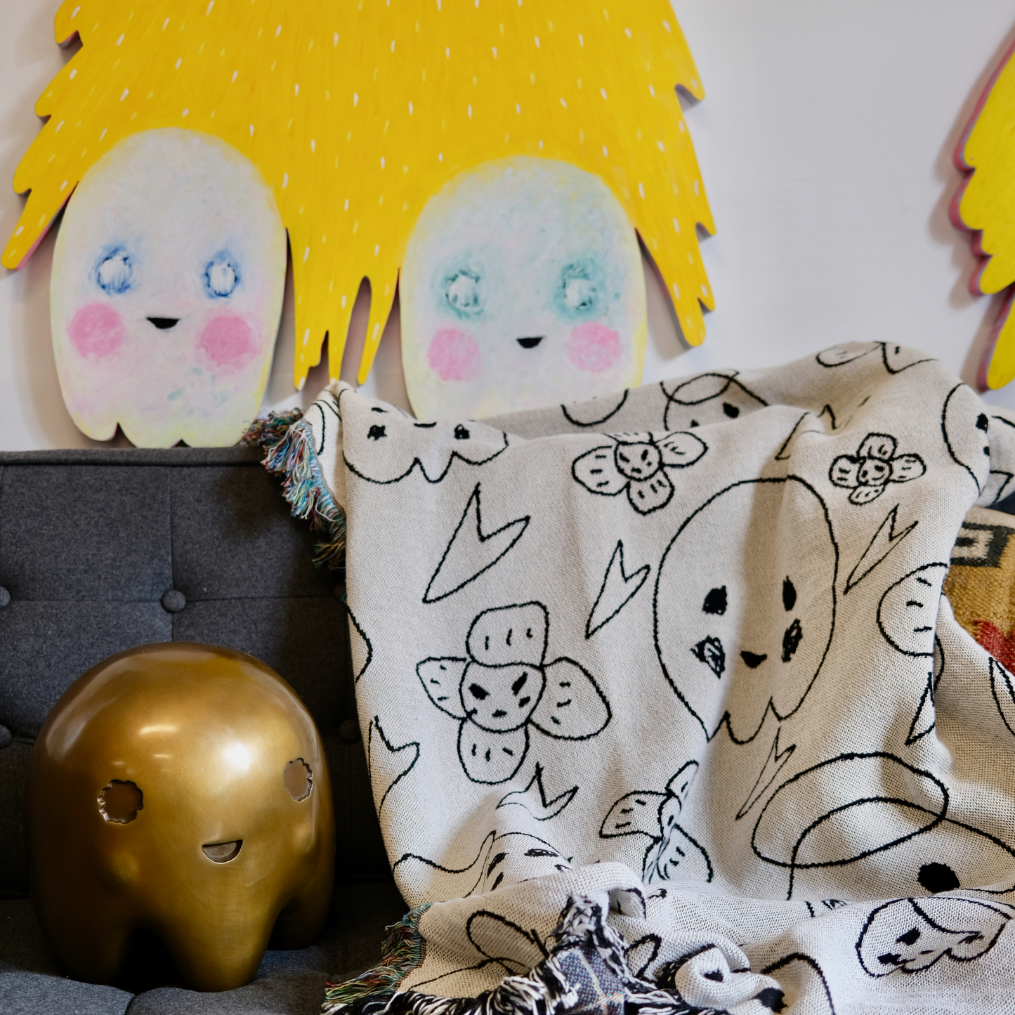 Adam Handler - 'Ghost Buddy' Tapestry Throw