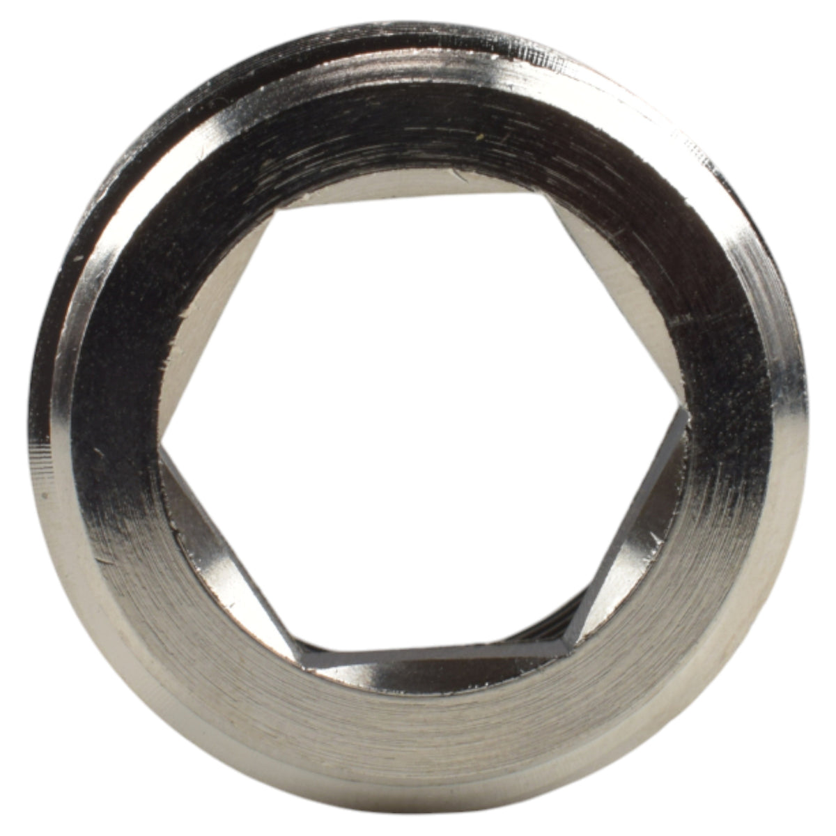Thread Conversion Cap 1" BSPM - 3/4" BSPF, Nickel Plated