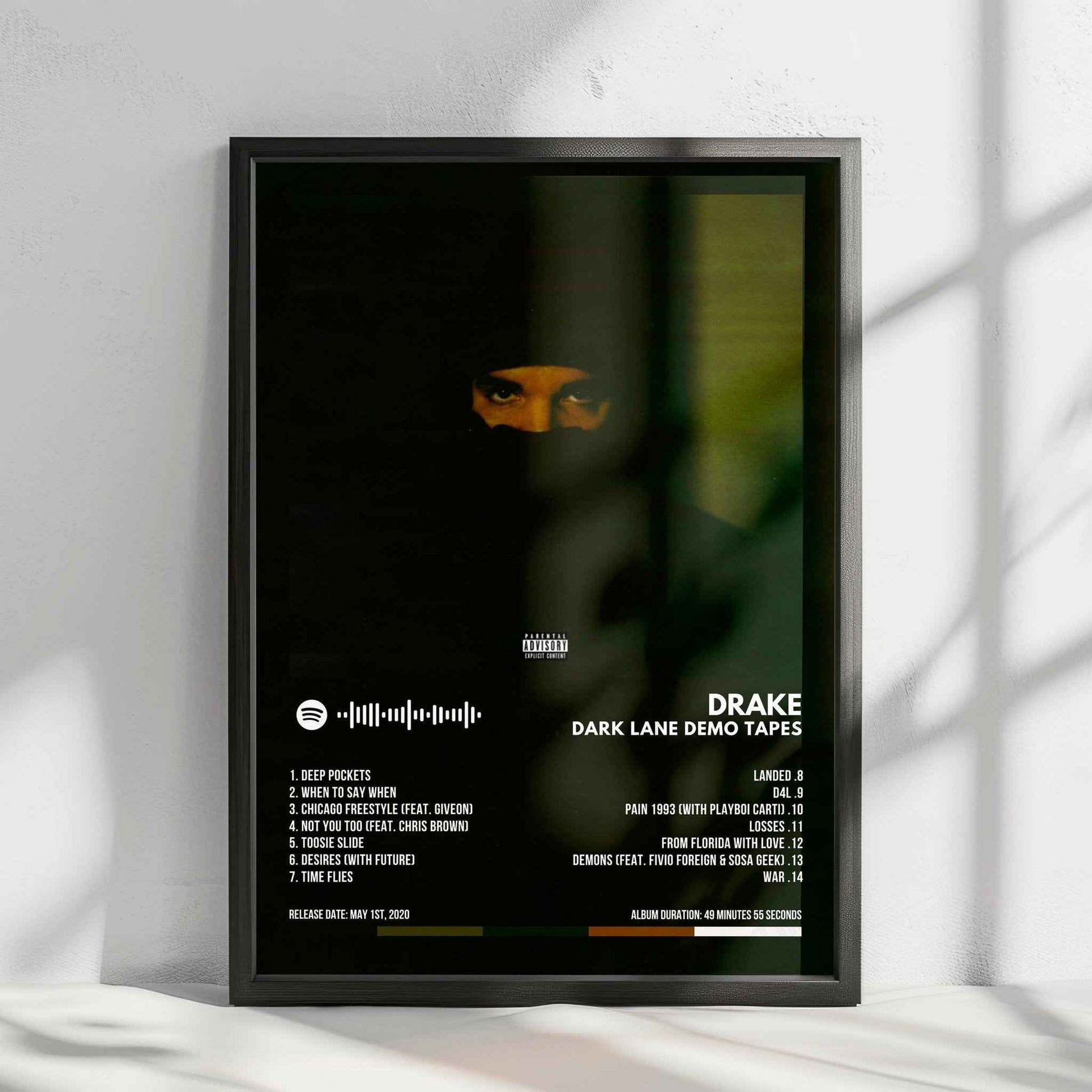 Drake "Dark Lane Demo Tapes" Album Cover Poster - with Complete Tracklist