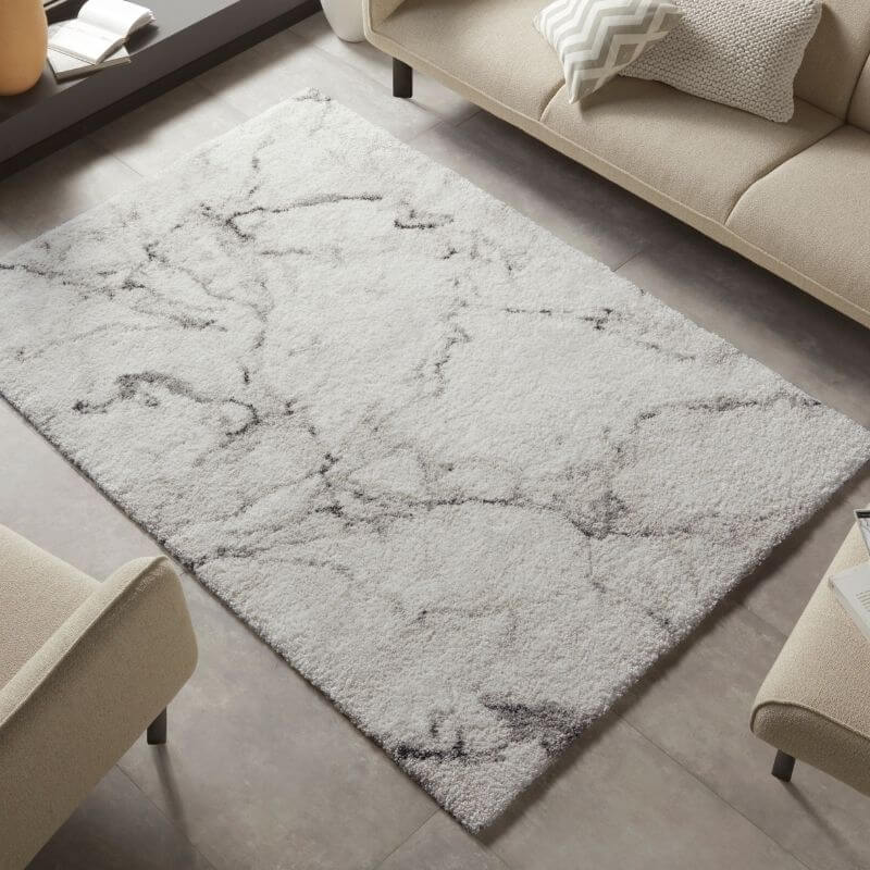 Deep-Pile Velour Rug Cream Colour