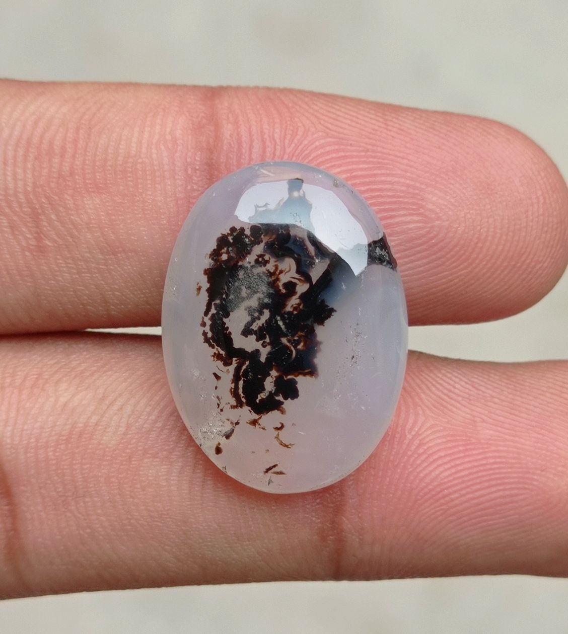 21.7ct Natural Dendritic Agate - Shajri Aqeeq - 24x18x6mm