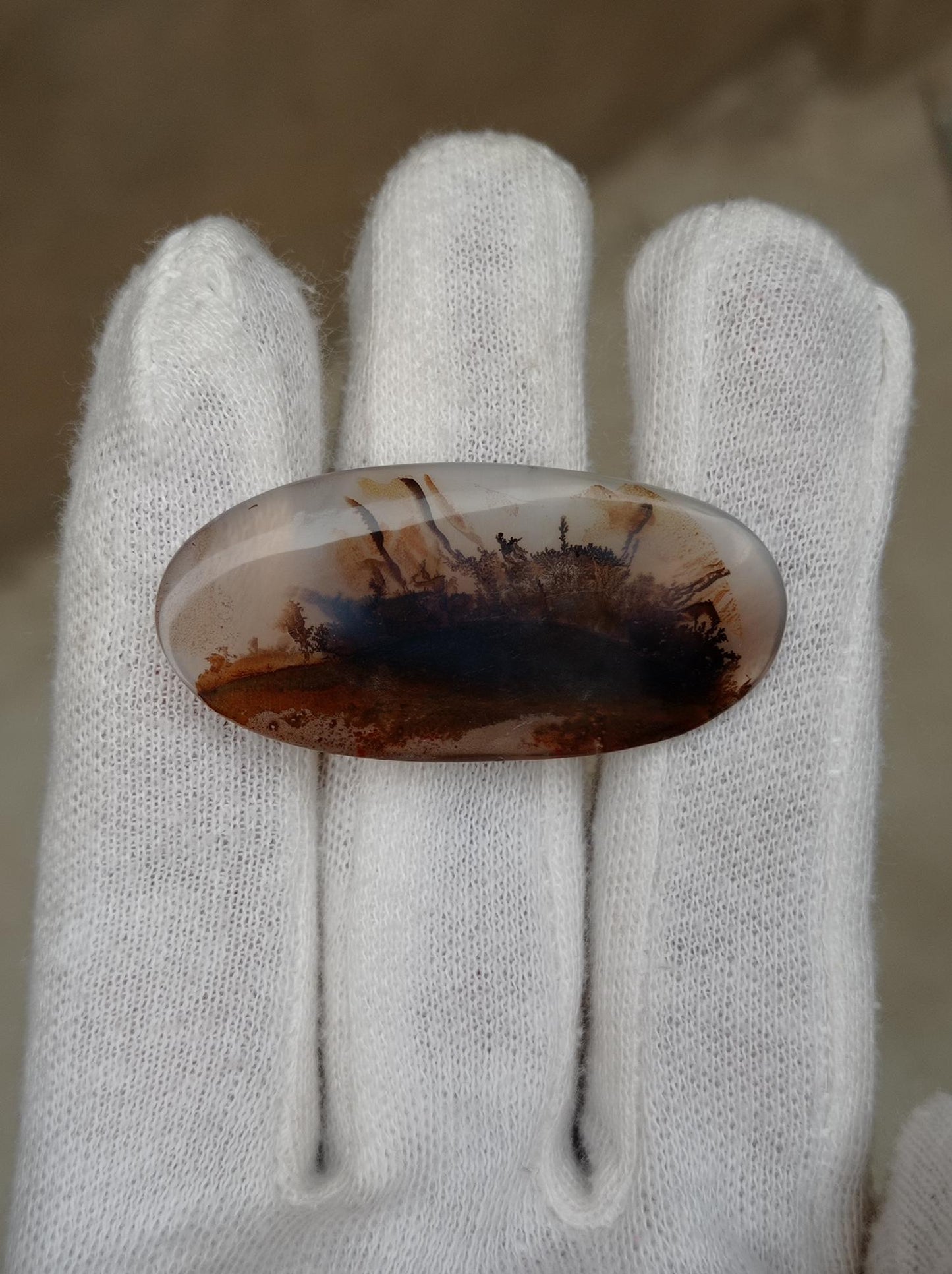 41.5ct Natural Dendritic Agate - Shajri Aqeeq - 47x22x5mm