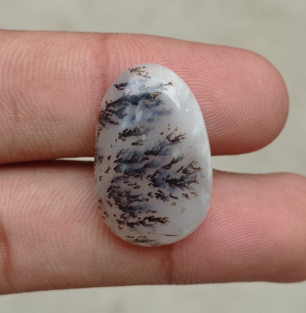 20.8ct Natural Dendritic Agate - Shajri Aqeeq - 26x17x5mm