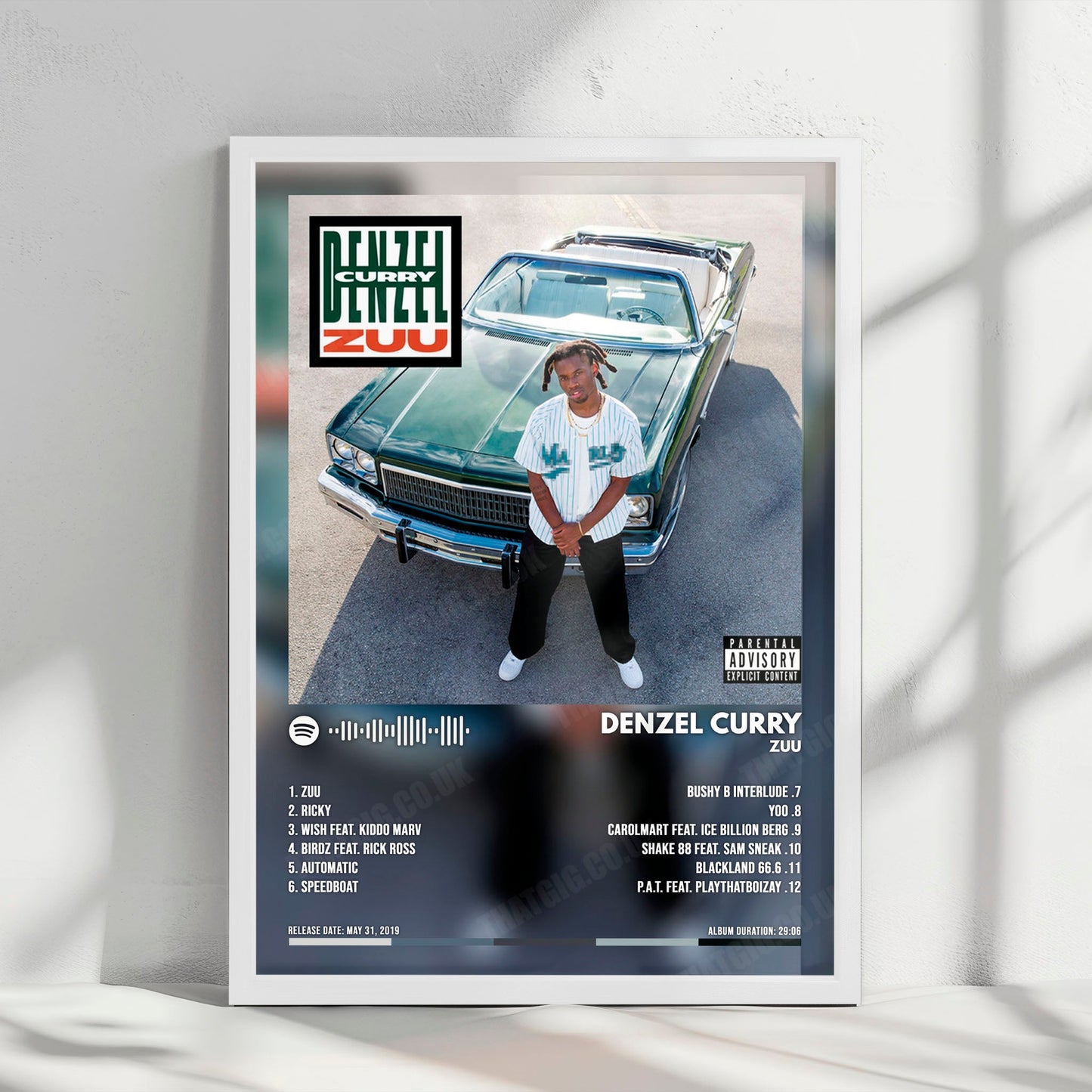 Denzel Curry "ZUU" Album Cover Poster - with Complete Tracklist