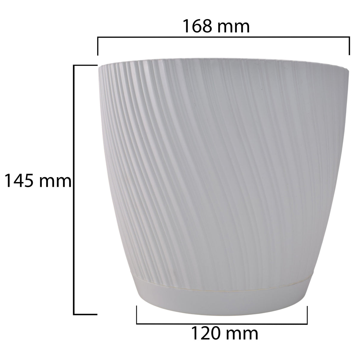 Mika Pot with Saucer 170mm White
