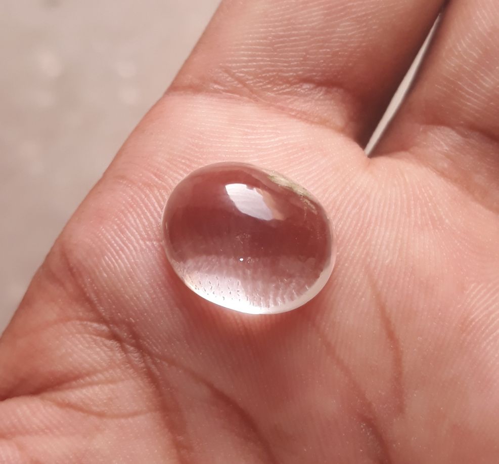 15.1ct Dur e Najaf - Pearl of Najaf Cabochon Transparent - April Birthstone - Rock Crystal Quartz -18x14mm