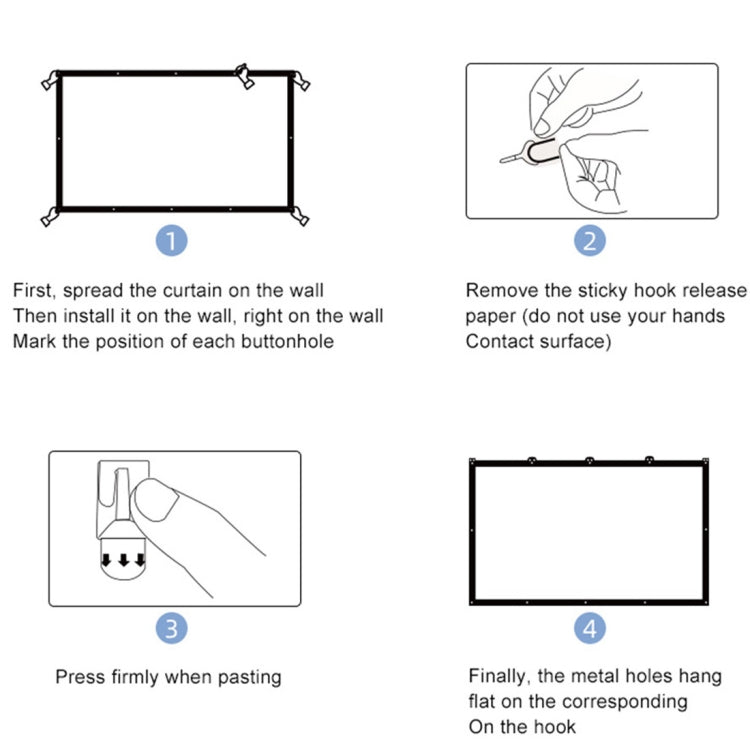 Folding Milk Silk Polyester Projector Film Curtain, Size:60 inch (16:9) Projection Area: 133 x 75cm