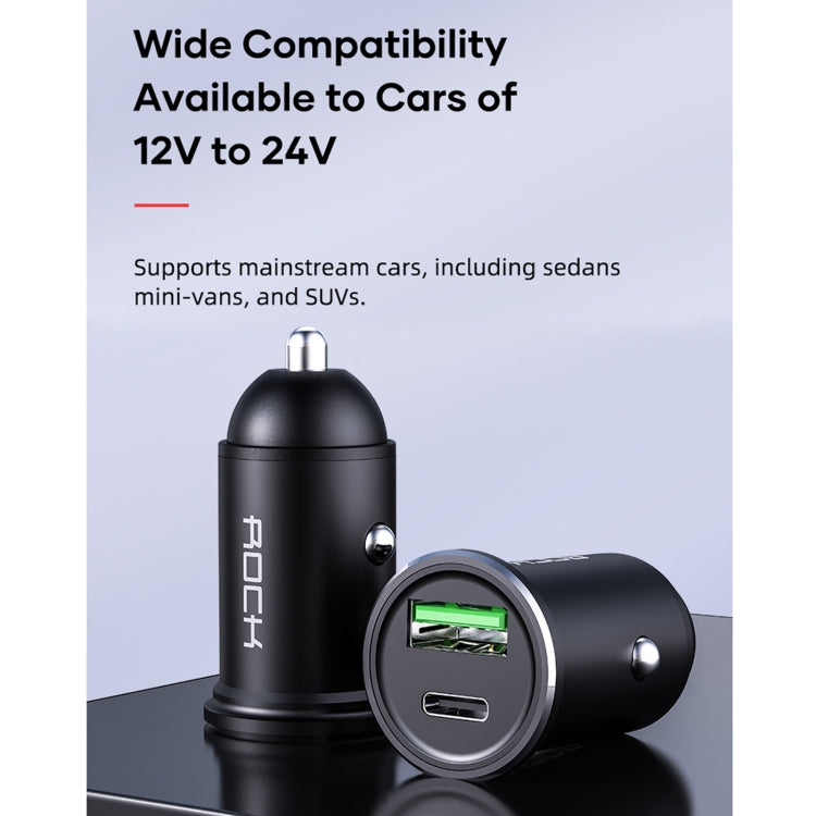 ROCK Space H12 PD 20W Type-C / USB-C USB Fast Charging Car Charger(Black)