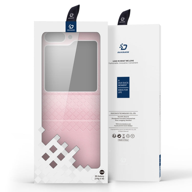 For Samsung Galaxy Z Flip5 5G DUX DUCIS Bril Series PU TPU Phone Case(Pink)