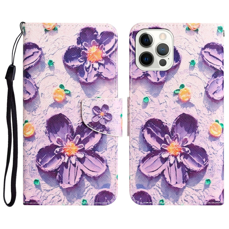 Colored Drawing Leather Phone Case, For iPhone 14 Pro