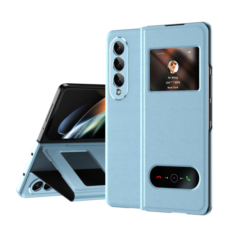 Mature Window View Flip Leather Phone Case, For Samsung Galaxy Z Fold4, For Samsung Galaxy Z Fold3 5G