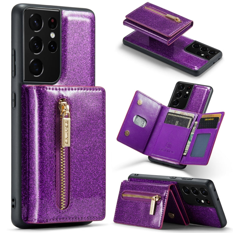 DG.MING M3 Series Glitter Powder Card Bag Leather Case, For Google Pixel 6, For Samsung Galaxy S20 FE, For iPhone 11 Pro, For Samsung Galaxy S21 5G, For iPhone 11 Pro Max, For Samsung Galaxy S21 Ultra 5G
