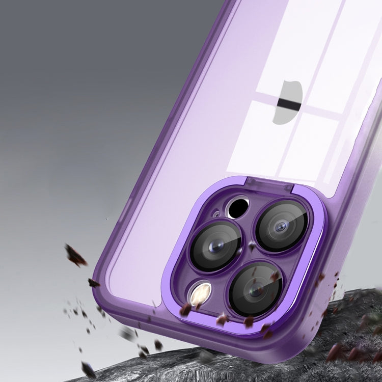 For iPhone 15 Pro Max Invisible Lens Bracket Matte Transparent MagSafe Phone Case(Dark Green)