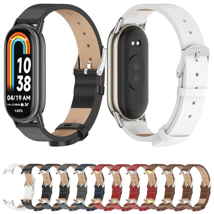 Mijobs Microfiber PU Leather Watch Band, For Xiaomi Smart Band 10 / 9 / 8