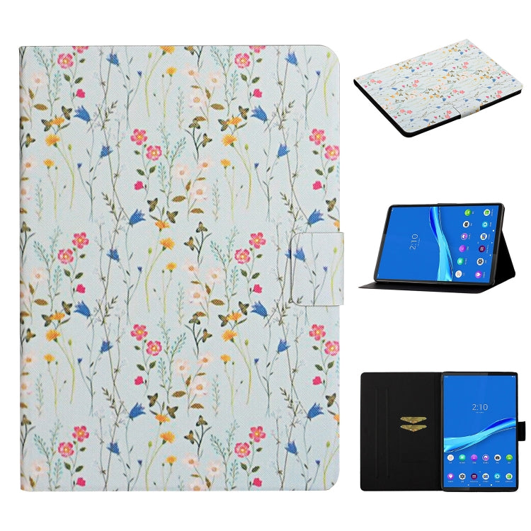 Flower Pattern Horizontal Flip Leather Case with Card Slots & Holder, For Samsung Galaxy Tab A 8.0 2019, For Samsung Galaxy Tab A 10.1 (2019), For Samsung Galaxy Tab S5e T720, For Samsung Galaxy Tab S6 Lite