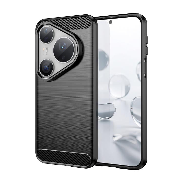 Brushed Texture Carbon Fiber TPU Phone Case, For Huawei Pura 80 Ultra 5G, For Huawei Pura 80 Pro+ 5G, For Huawei Pura 80 Pro 5G, For Huawei Pura 80 5G, For Huawei Mate 70 Pro / 70 Pro+, For Huawei Mate 70, For Huawei Pura 70 Pro / Pura 70 Pro+