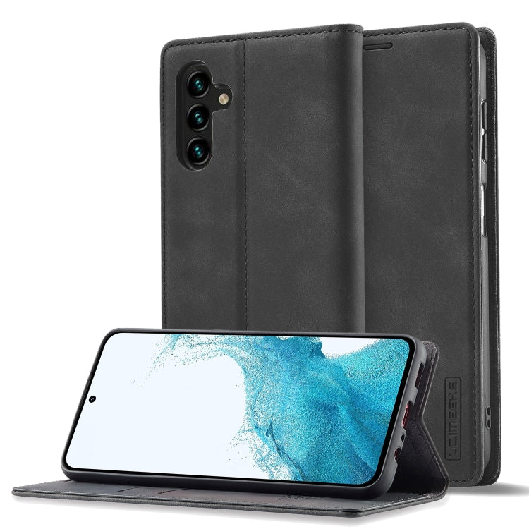 LC.IMEEKE Strong Magnetism Ultra-thin Matte Leather Phone Case, For Samsung Galaxy A24 4G