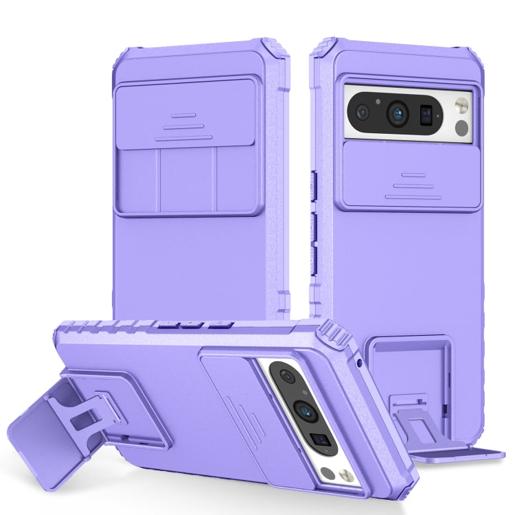 Stereoscopic Holder Sliding Camshield Phone Case, For Google Pixel 9 Pro XL, For Google Pixel 9 Pro, For Google Pixel 8 Pro