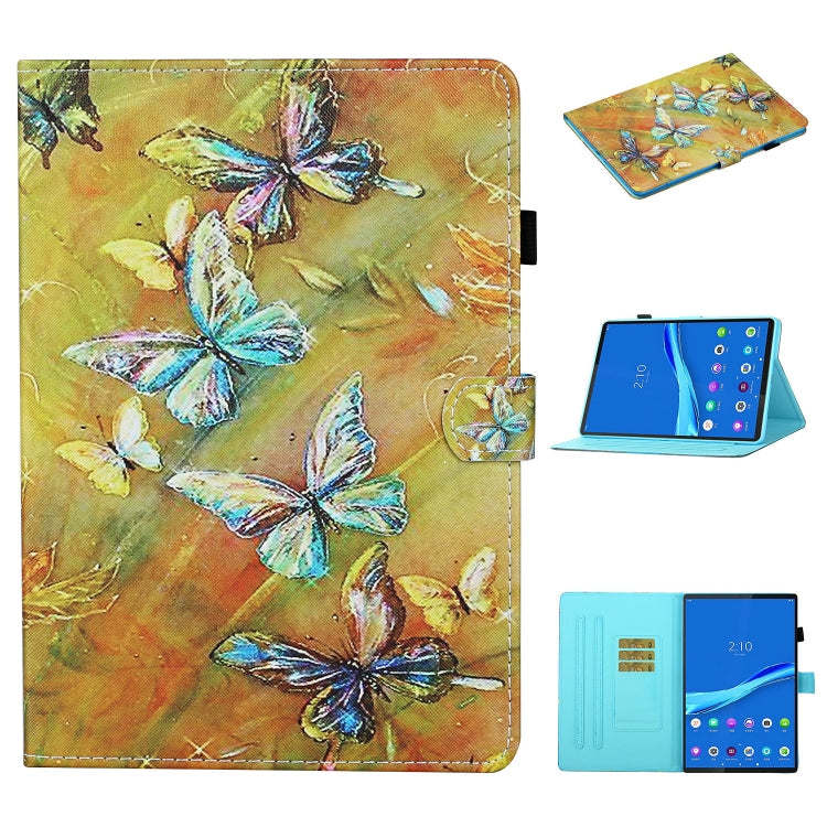 Colored Drawing Stitching Horizontal Flip Leather Case, with Holder & Card Slots & Sleep / Wake-up Function, For iPad 10.2 / Air 2019 / Pro 10.5, For iPad Pro 11 (2020), For iPad mini 5 / 4 / 3 / 2 / 1, For Lenovo Tab FHD M10 Plus X606F