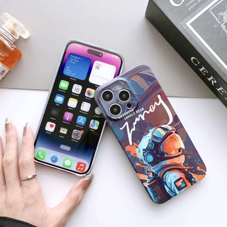 For iPhone SE 2022 / 2020 / 8 / 7 Painted Pattern Precise Hole PC Phone Case(Blue SCR)