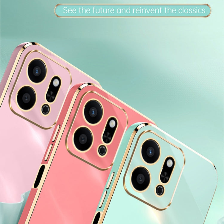 For Honor Play9T 5G XINLI Straight 6D Plating Gold Edge TPU Phone Case(Pink)