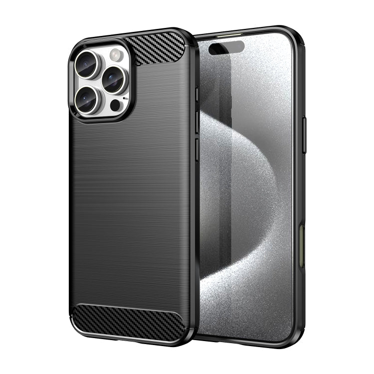 Brushed Texture Carbon Fiber TPU Phone Case, For iPhone 18 Pro / 17 Pro, For iPhone 18 Pro Max / 17 Pro Max, For iPhone 17e / 16e, For iPhone 17, For iPhone Air, For iPhone 16 Pro Max, For iPhone 16 Pro, For iPhone 16 Plus