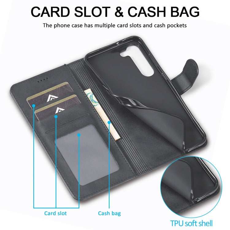 For Samsung Galaxy S25+ 5G LC.IMEEKE Calf Texture Leather Phone Case(Black)