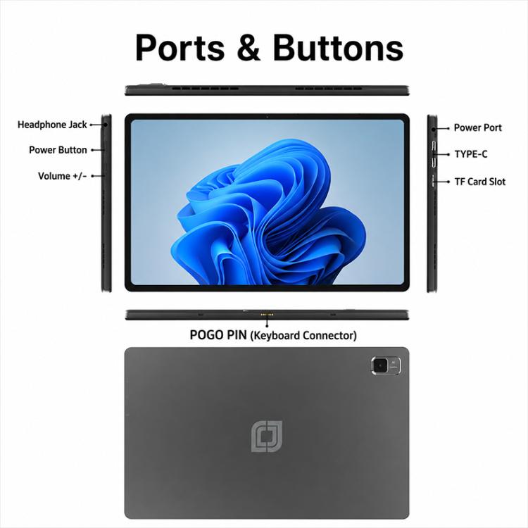Jumper EZpad V12 Pro Tablet PC, No Keyboard, 12 inch Windows 11 Home OS Intel Alder Lake N95 Quad Core, 12GB+256GB, 12GB+512GB
