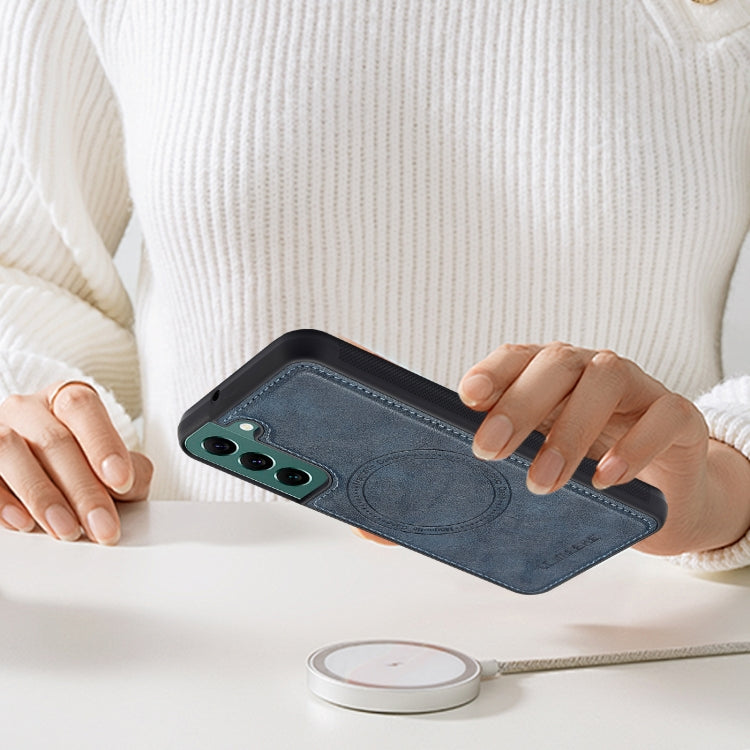 For Samsung Galaxy S21 5G LC.IMEEKE Magsafe Phone Case(Blue)