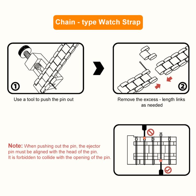 xDfind Three Beads Quick Release Metal Watch Band, 12mm