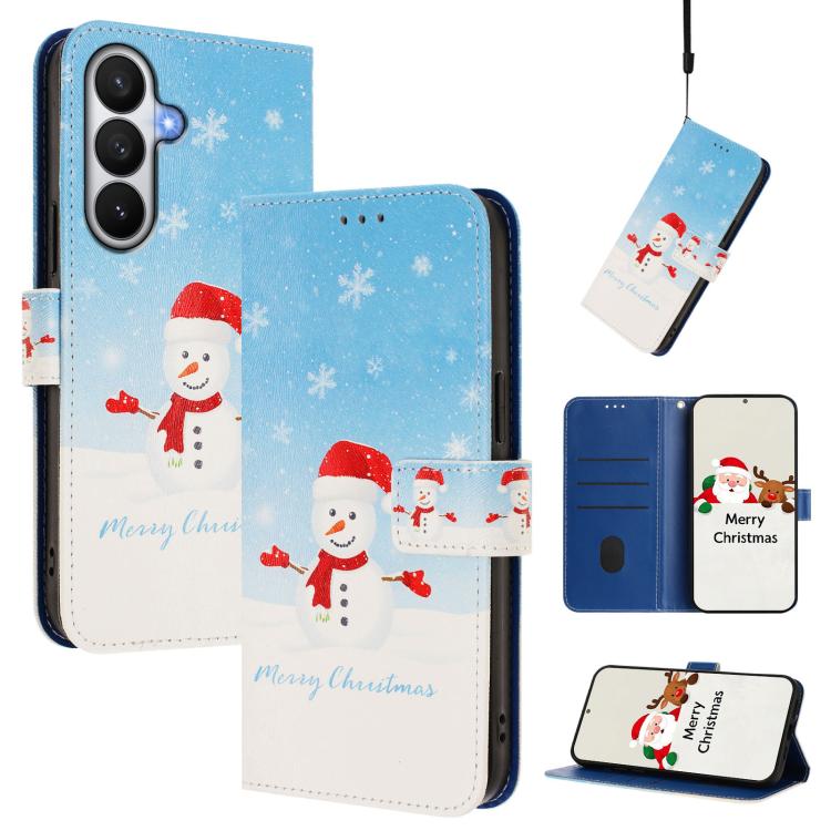 Christmas Series Buckle Leather Phone Case with Hand Strap, For Samsung Galaxy S26+ 5G, For Samsung Galaxy S26 Edge 5G, For Samsung Galaxy S26 Ultra 5G, For Samsung Galaxy S26 Pro 5G