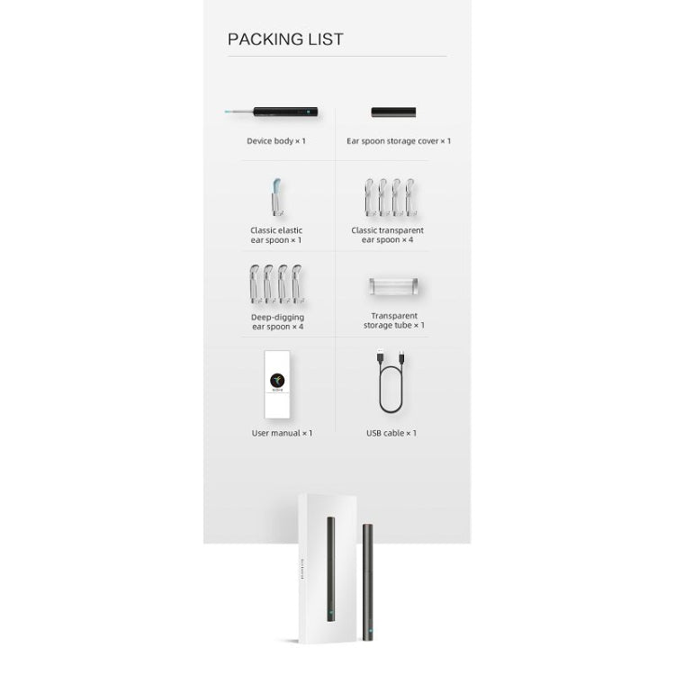 Bebird C3 Pro 2.4G 3.5mm Wireless Wifi High-definition Visual Ear Spoon 3 Million Pixels Out Ear Visual Ear Spoon(Black)