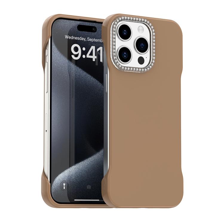 Candy Diamond Half-frame Frosted PC Hybrid TPU Phone Case, For iPhone 16 Plus, For iPhone 16, For iPhone 15 Pro Max