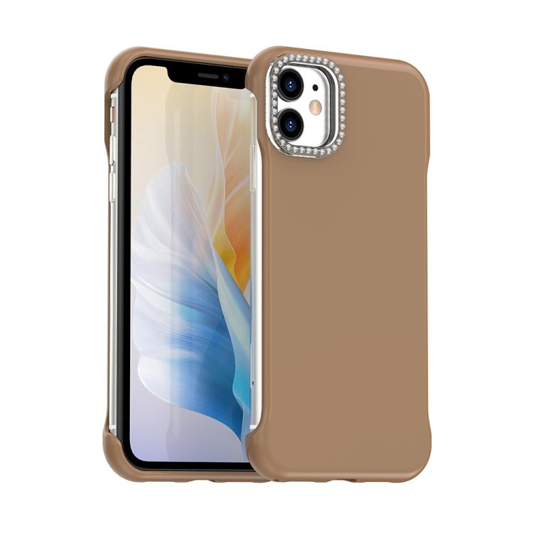 Candy Diamond Half-frame Frosted PC Hybrid TPU Phone Case, For iPhone 12 Pro, For iPhone 11 Pro Max, For iPhone 11